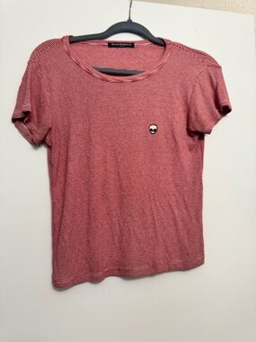 Brandy Melville Red Striped Short Sleeve Tee